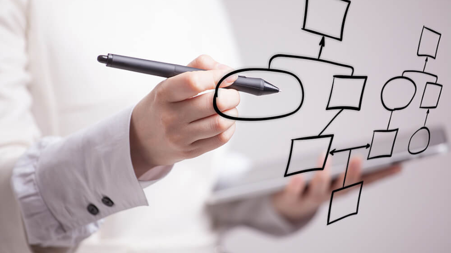 Person ritar struktur 